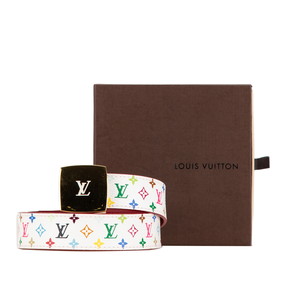 Pre-Loved Louis Vuitton Monogram Multicolore LV Cut Reversible Belt - Picture 10 of 10